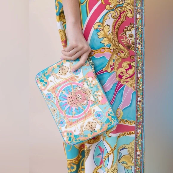 CAMILLA *Sail Away With Me* small canvas clutch pouch travel makeup bag sac - Picture 1 of 6